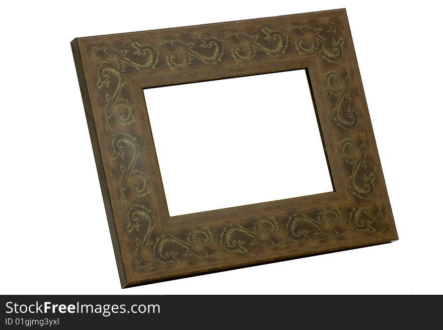 The frame for a photo or painting on a white background