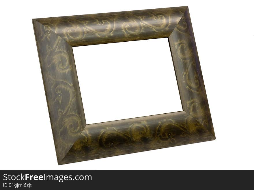 The frame for a photo or painting on a white background