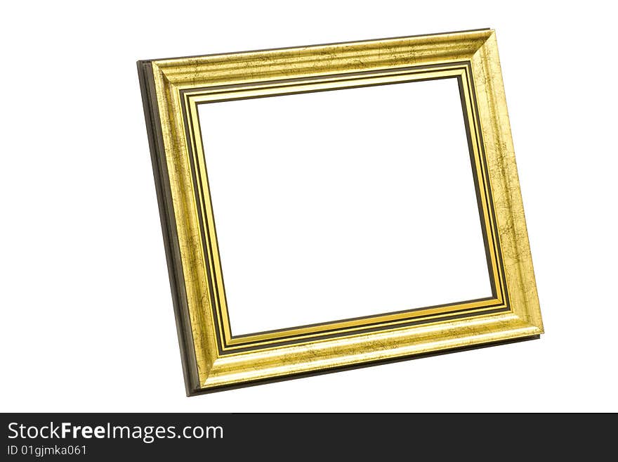 The frame for a photo or painting on a white background