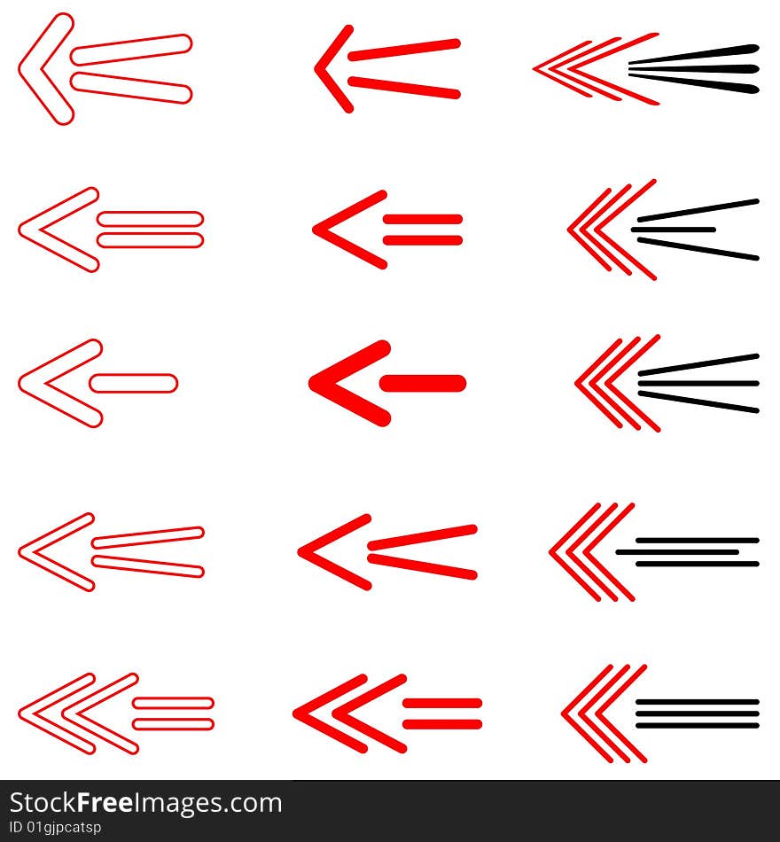 Arrows set. Design elements. Vector. Arrows set. Design elements. Vector.