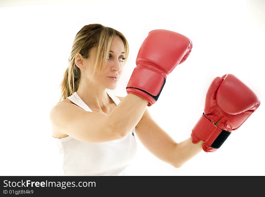 Kickboxer Woman Training