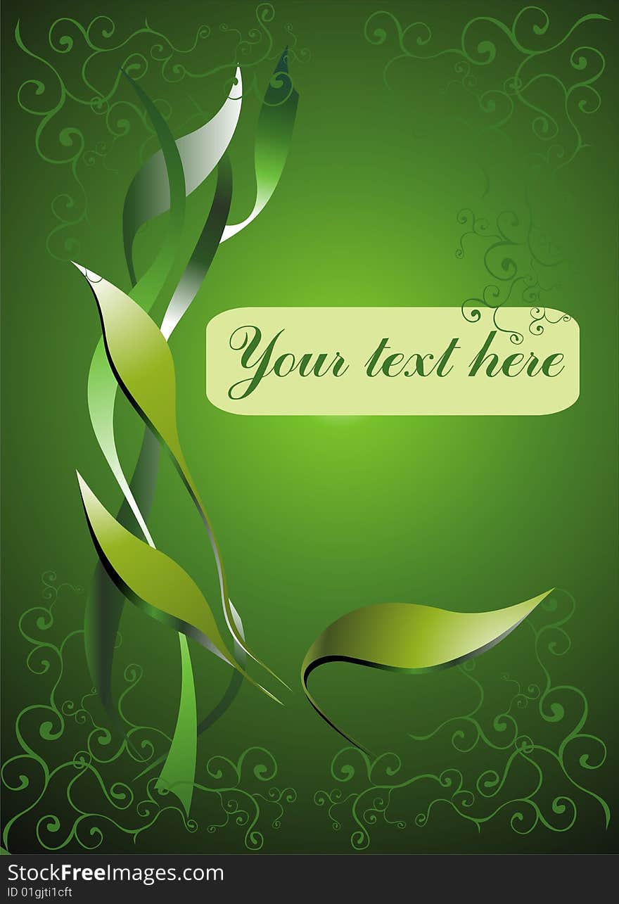 Vector illustration background card green. Vector illustration background card green