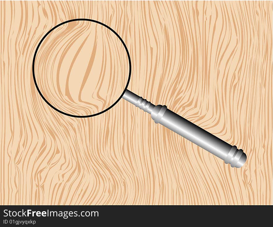 Wood Texture With Magnifying Glass