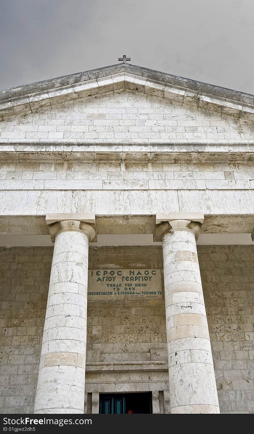 Rare ancient Greek temple alike, orthodox church at Corfu. Rare ancient Greek temple alike, orthodox church at Corfu