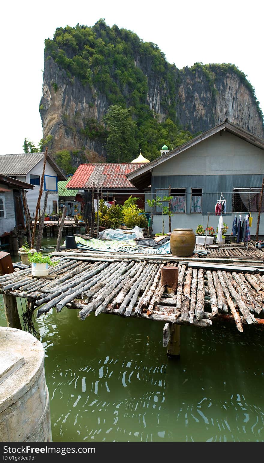 Muslim floating village yard, Thailand