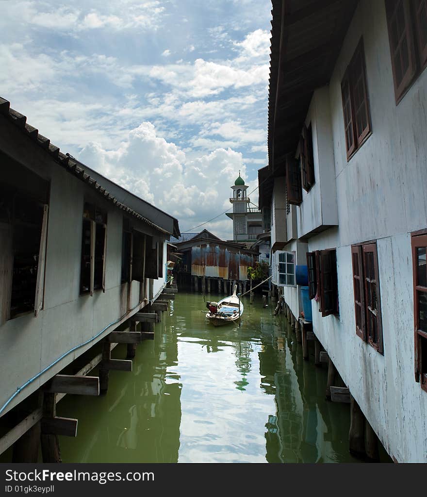 Muslim floating village view, Thailand