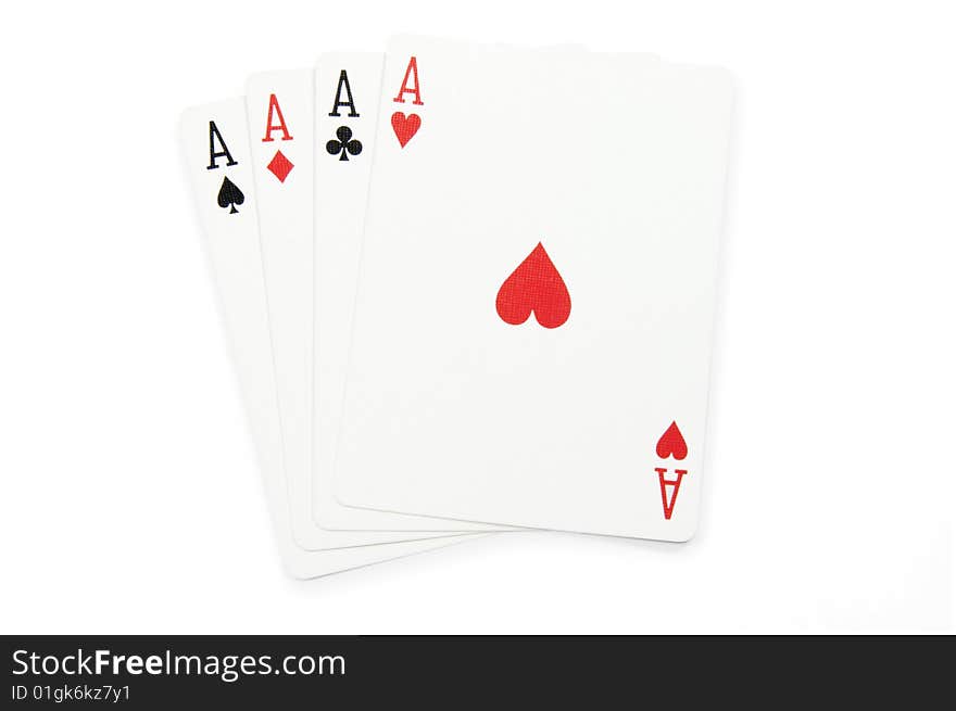 Four Aces With Clipping Path.