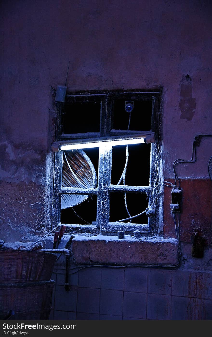 Very strange window with light in a bakery in china, CHONGQING. Very strange window with light in a bakery in china, CHONGQING