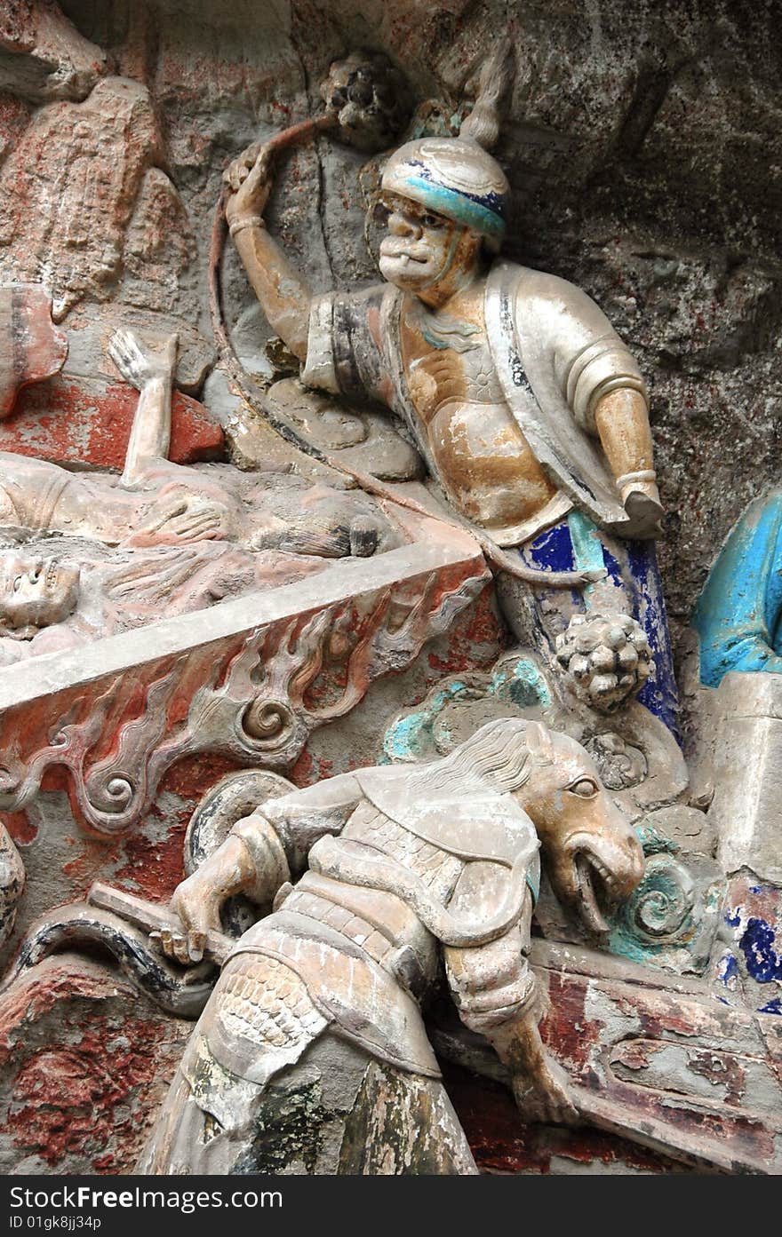 The Dazu Rock Carvings in Dazu County (China) is a collection of Budhist statues and compositions of the highest artistic attainment. The Dazu Rock Carvings were built from 650 in the Tang Dynasty and continued to the Ming Dynasty (1368-1644) and the Qing Dynasty (1616-1911). The Dazu Rock Carvings in Dazu County (China) is a collection of Budhist statues and compositions of the highest artistic attainment. The Dazu Rock Carvings were built from 650 in the Tang Dynasty and continued to the Ming Dynasty (1368-1644) and the Qing Dynasty (1616-1911).