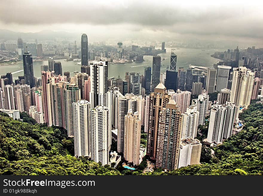 Cityscape of Hong Kong from Victoria Peak, China