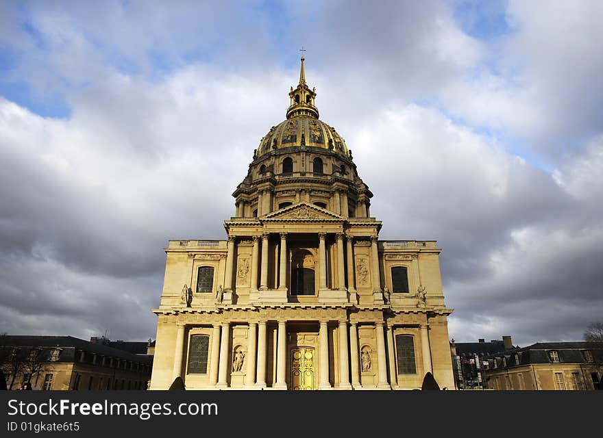 Splendid building with the cloudy sky, classical building