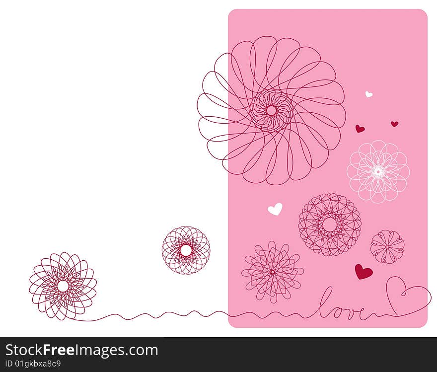 Vector design with geometric flowers