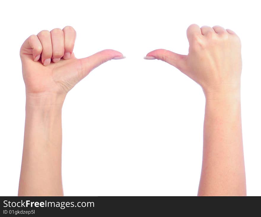 Female hands counting