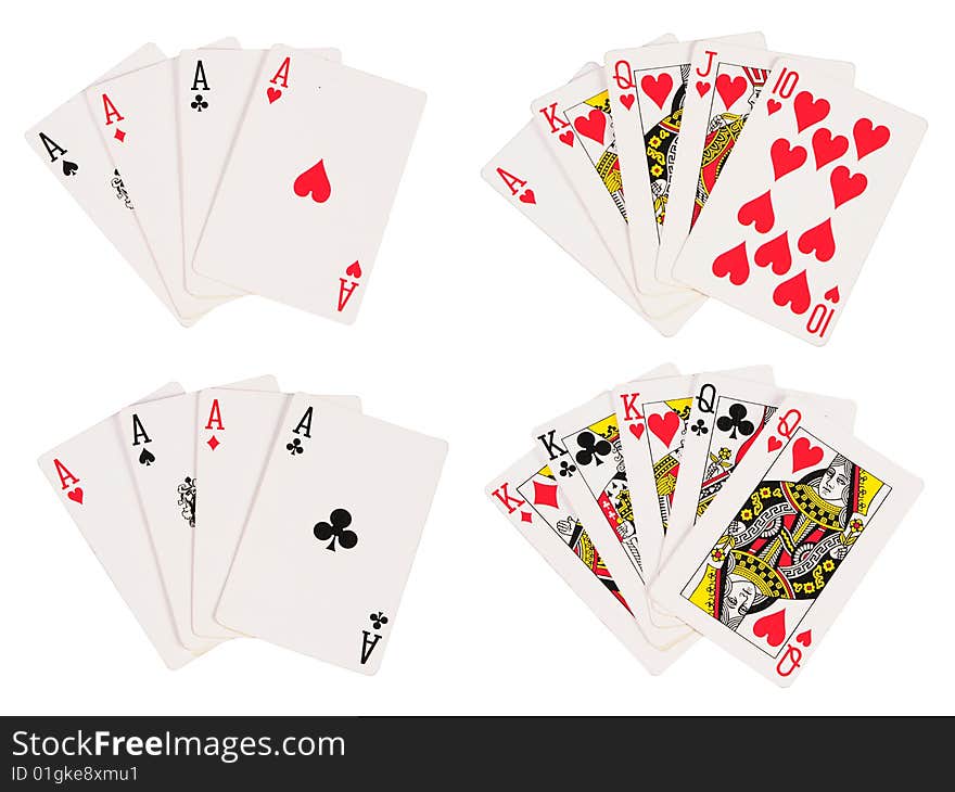 Some winnings combinations of playing-cards