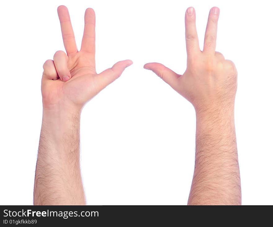 Male hands counting