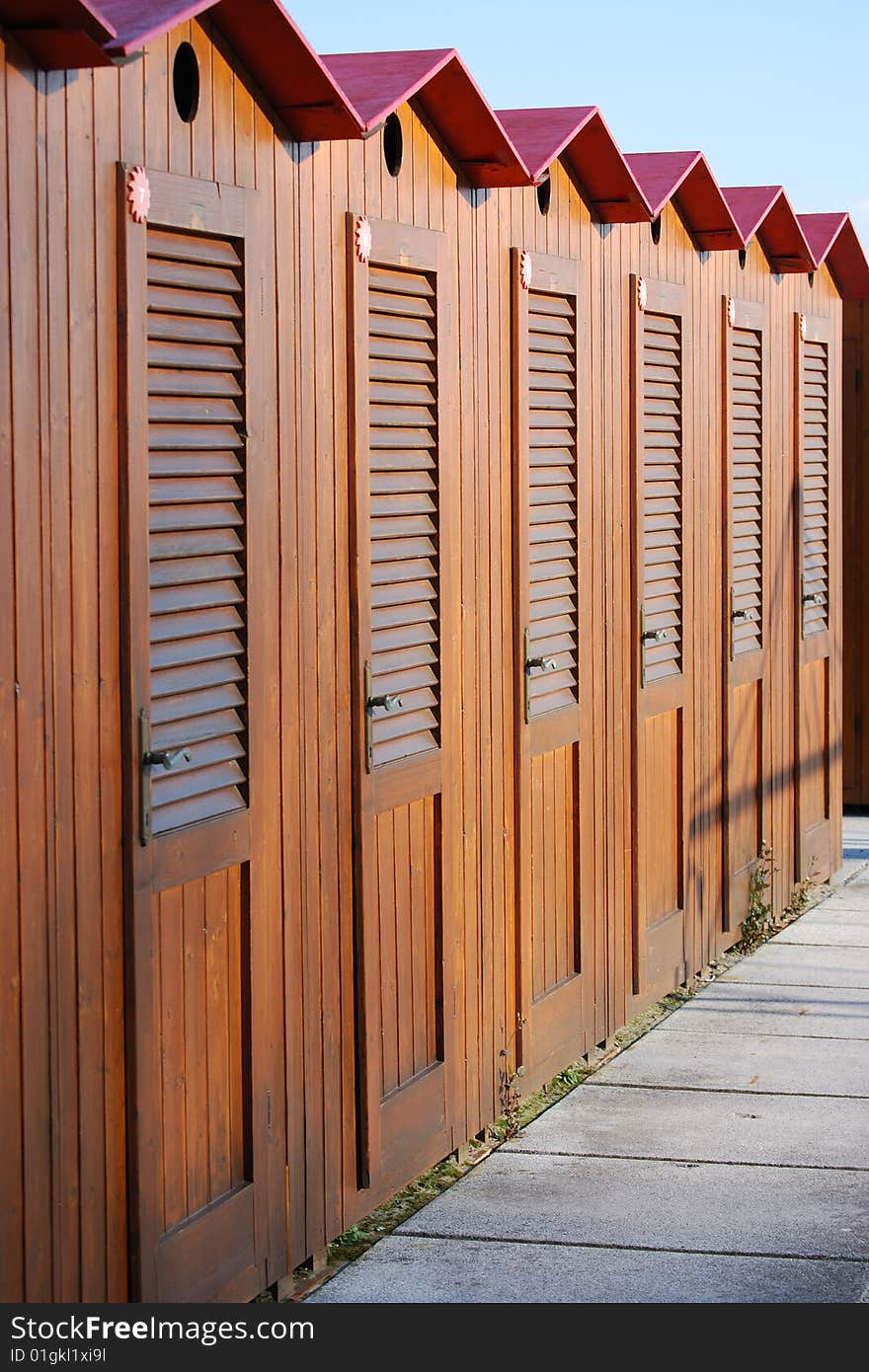 Wooden cabins at the seaside. Wooden cabins at the seaside