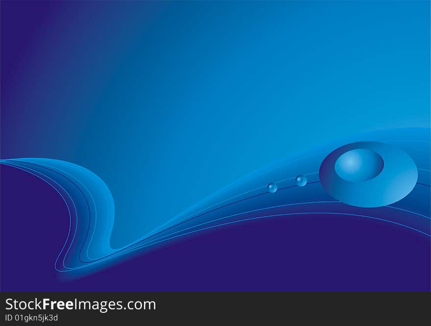 Blue background witch wave - vector illustration