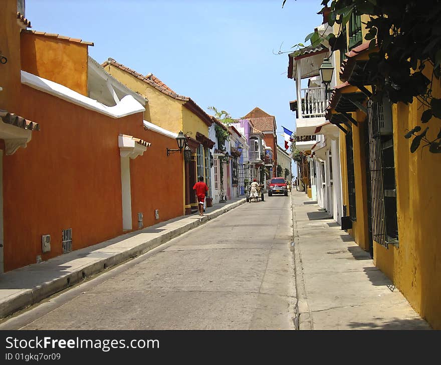 Road of the centre of cartagena, colombia