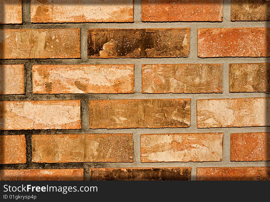 Weathered Horizontal Reddish Brick Wall