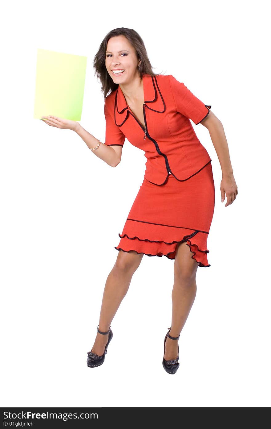 The young businesswoman at office behind work