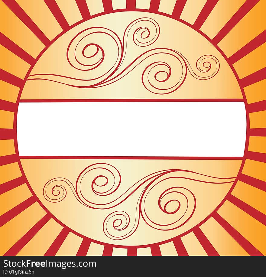 Golden banner, empty space for your text, vector illustration.