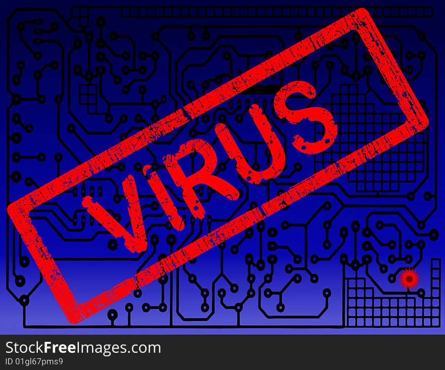 Circuit Board with Virus on it