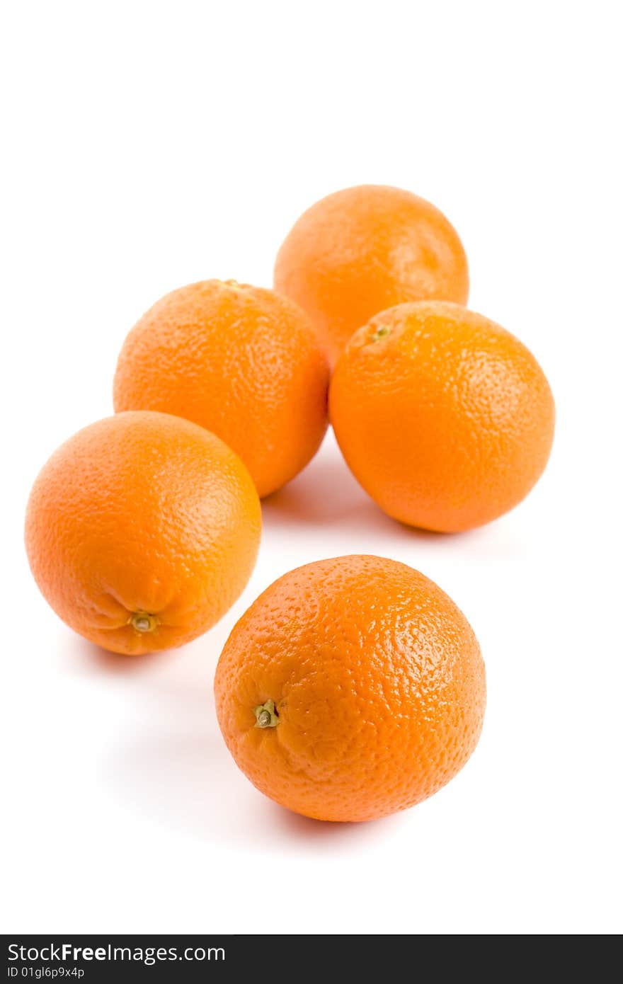 Five fresh oranges