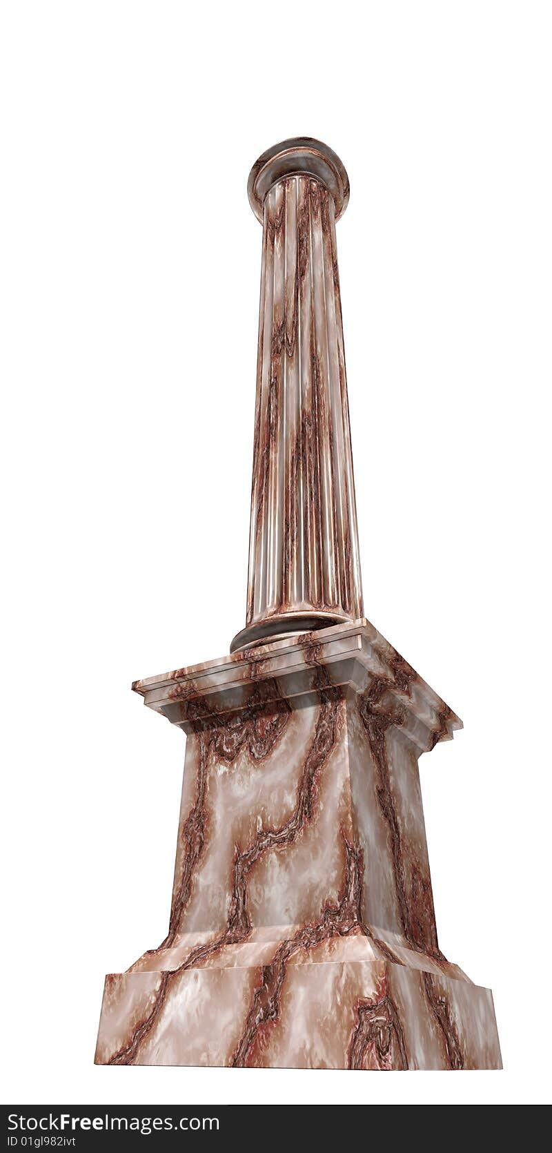 3d rendered illustration of a marble column