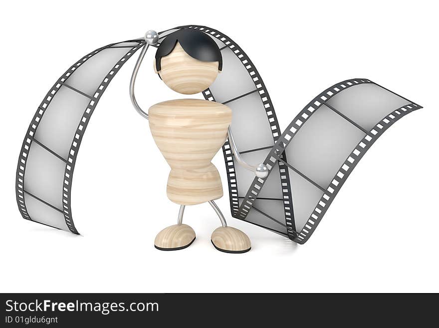 Film industry, conception, white background, isolated