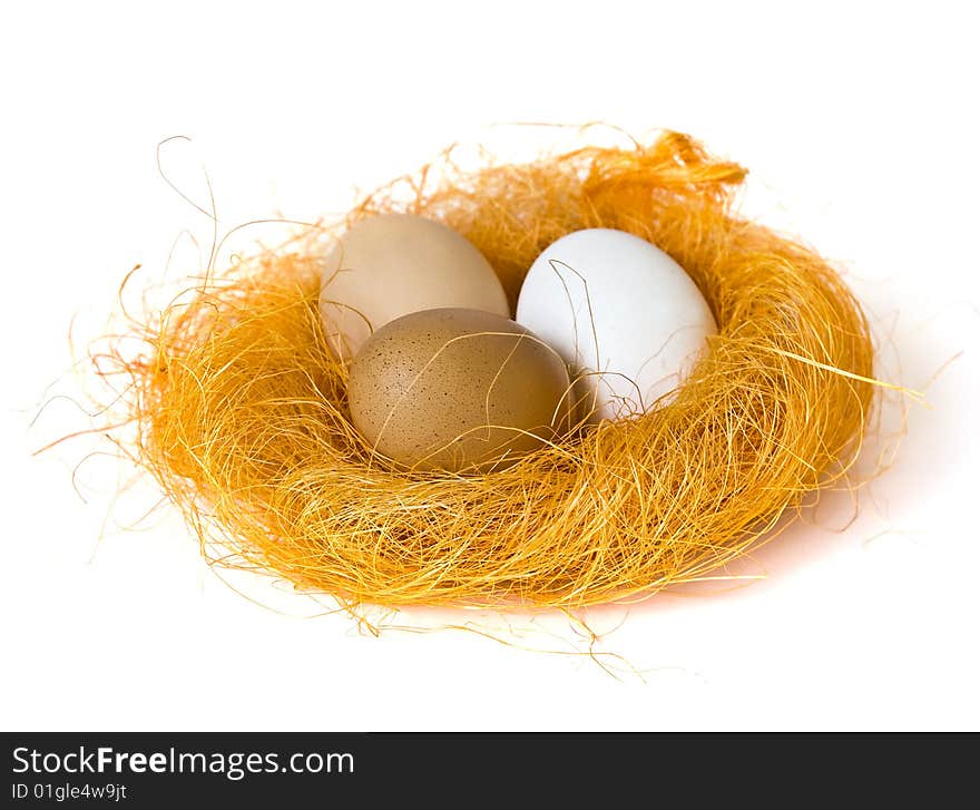 Eggs in a small nest