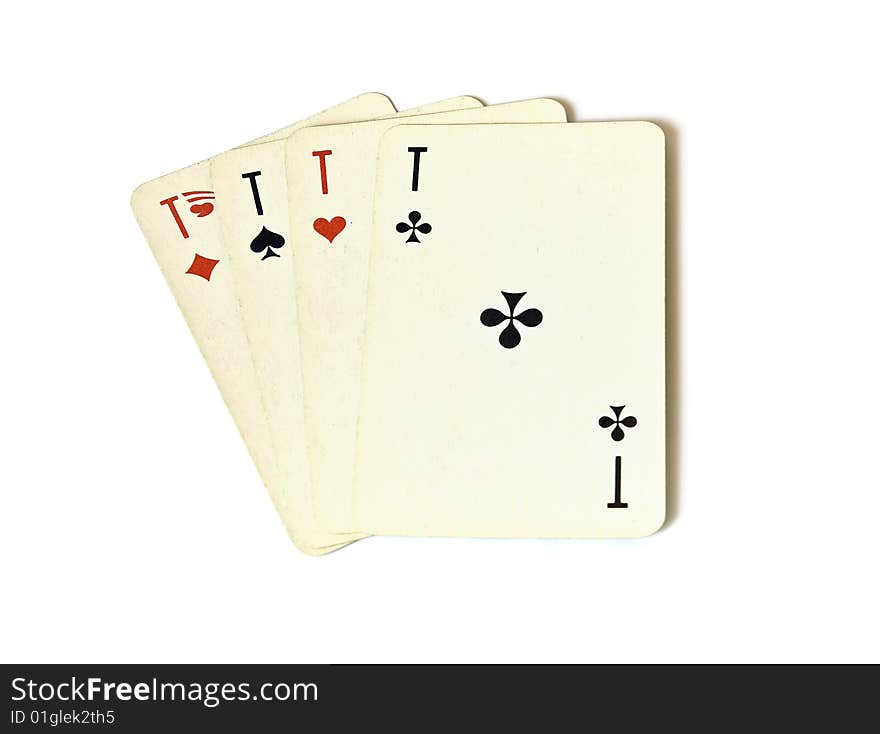 Four of a kind aces on white background. Four of a kind aces on white background