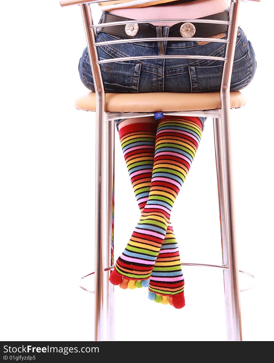 Girl's ass sitting on chair