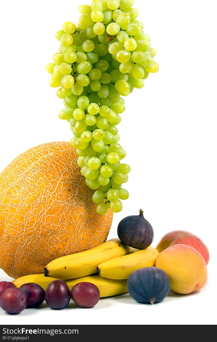 Fresh fruits  isolated on a white background