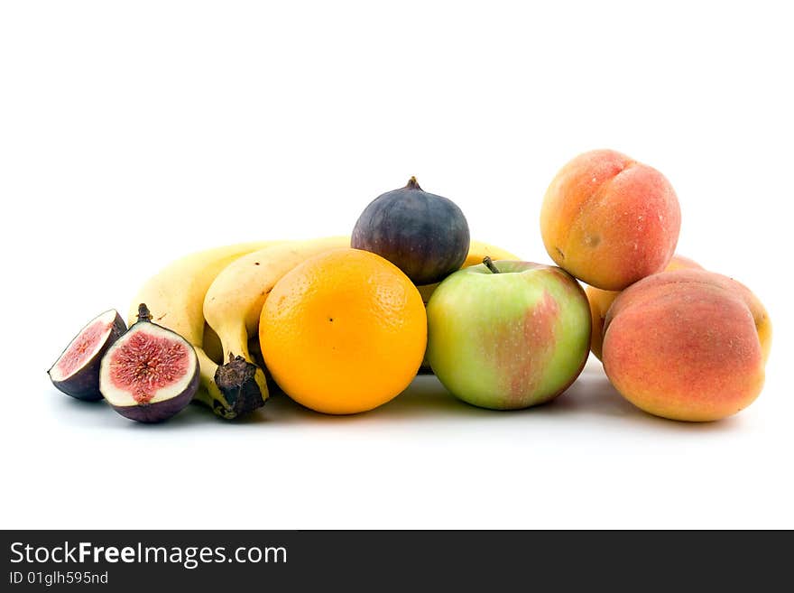 Fresh fruits  isolated on a white background