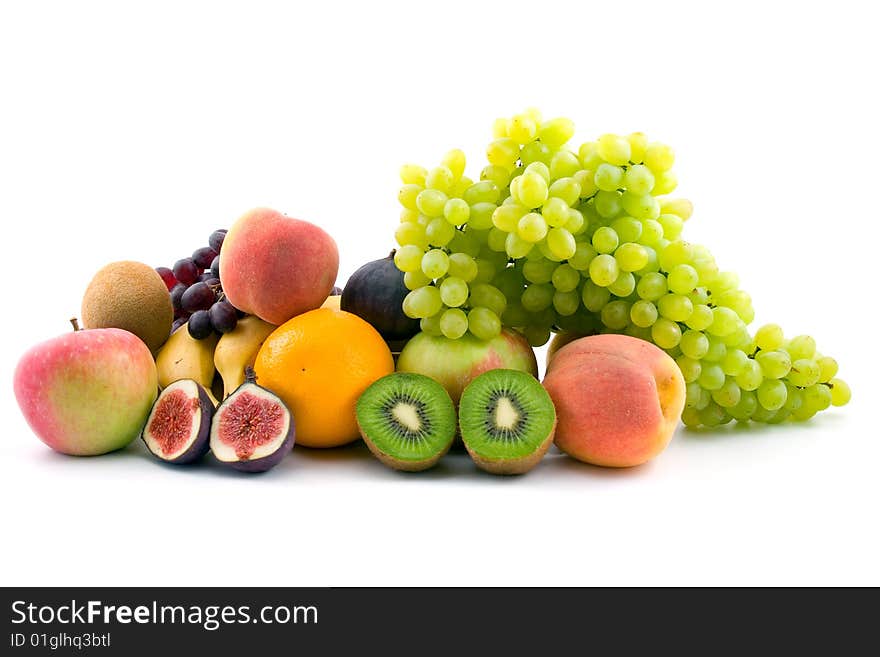 Fresh fruits  isolated on a white background