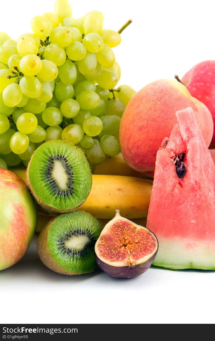 Fresh fruits  isolated on a white background