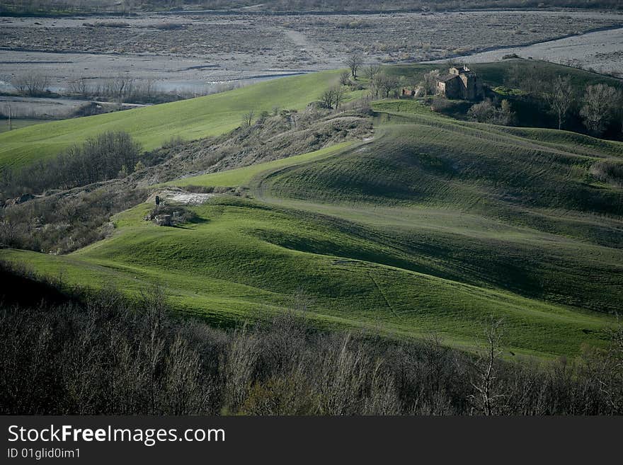 Landscape in spring with river. Landscape in spring with river