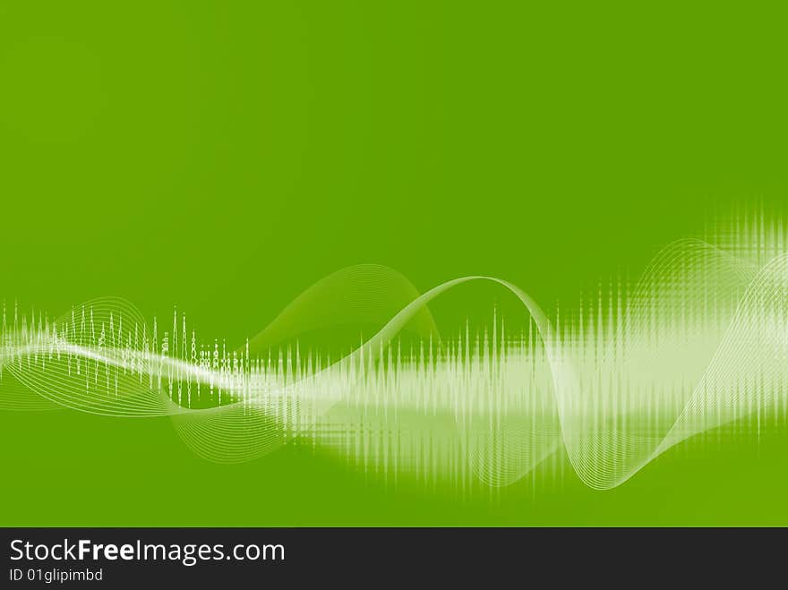 Green abstract background from lines and waves. Green abstract background from lines and waves