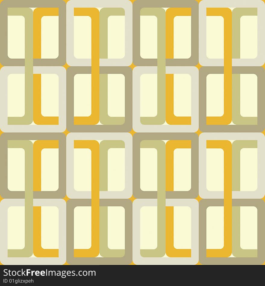 Vector Seamless Seventies Style Inspired Wallpaper. Vector Seamless Seventies Style Inspired Wallpaper