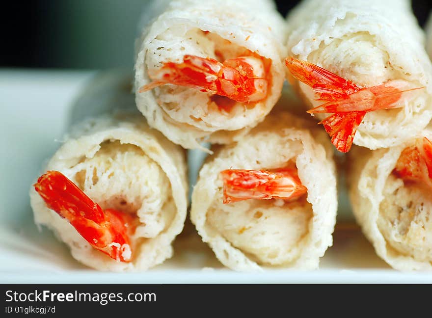 A close up of shrimps which covered with a layer of flour. A close up of shrimps which covered with a layer of flour.