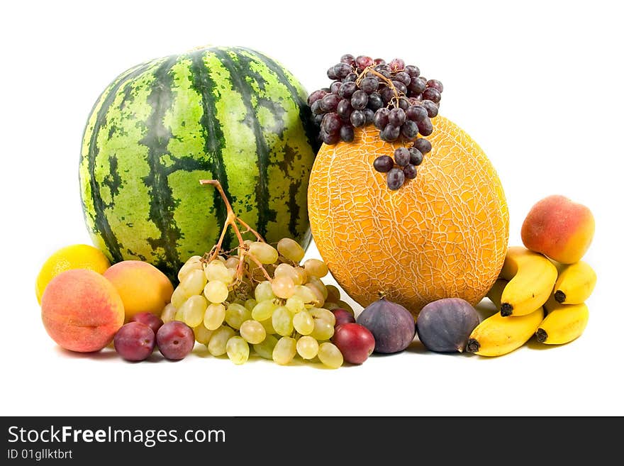 Fresh fruits  isolated on a white background