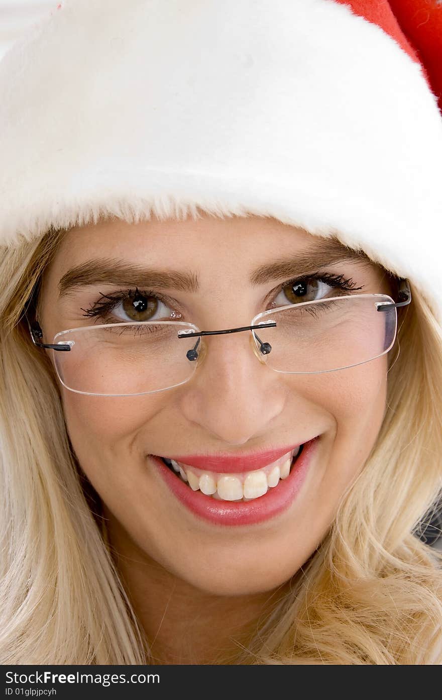 Close up of smiling female wearing spectacles