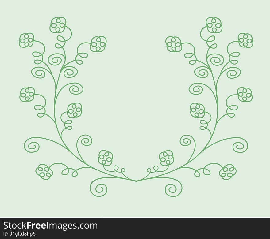 Green floral background, easy to edit, vector illustration.