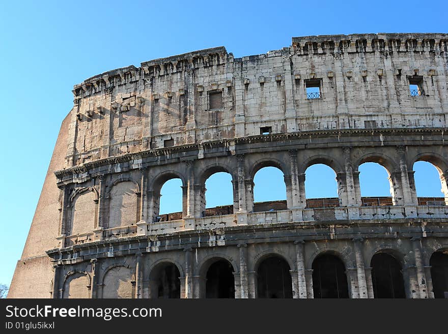 Classical Rome Colosseum shot in Italy. Classical Rome Colosseum shot in Italy