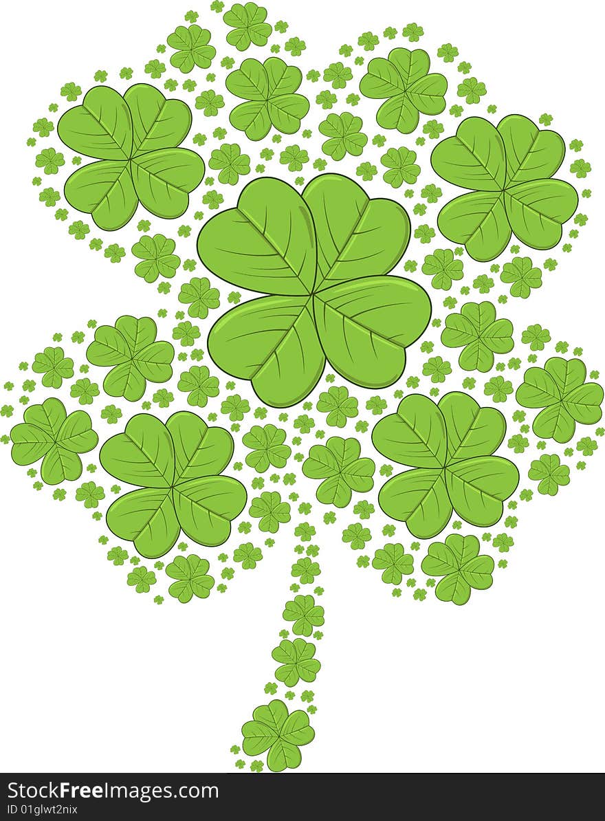 This is a shamrock/clover background design for St. Patrick's Day. This is a vector illustration. This is a shamrock/clover background design for St. Patrick's Day. This is a vector illustration.