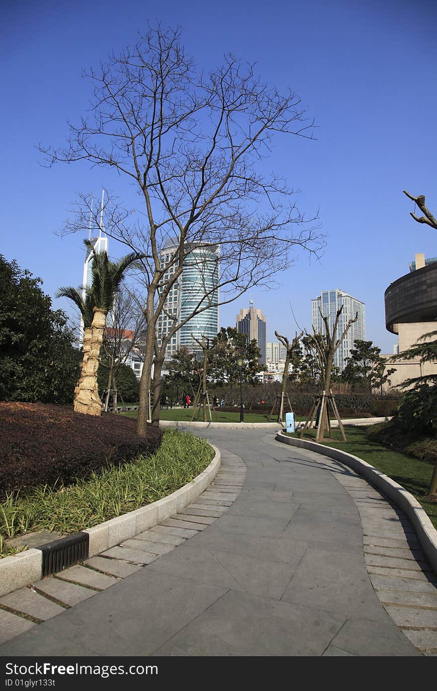 The alley of city park in shanghai.