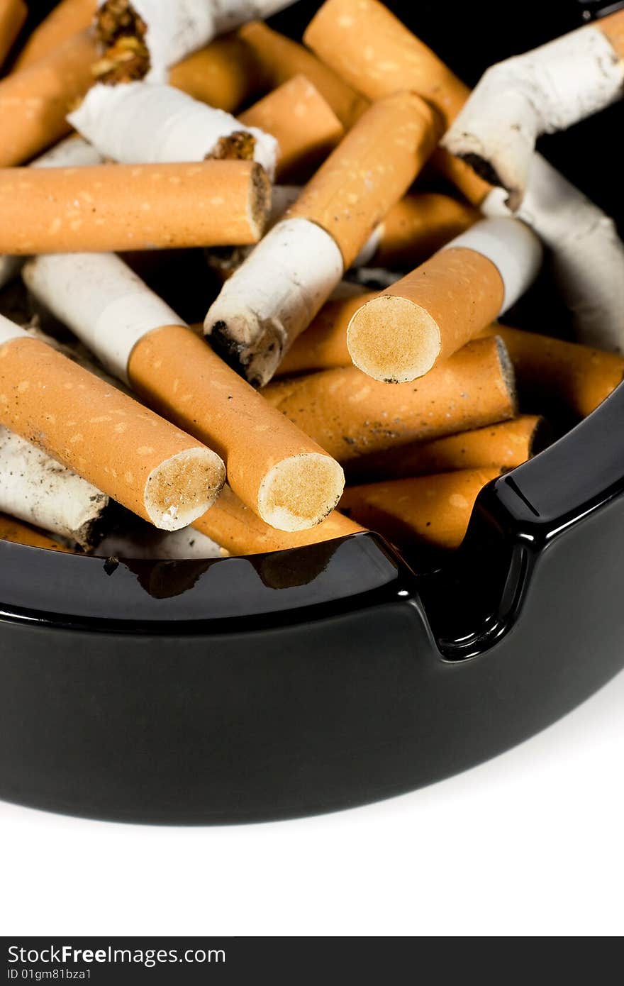 Close-up of Ashtray full of cigarettes