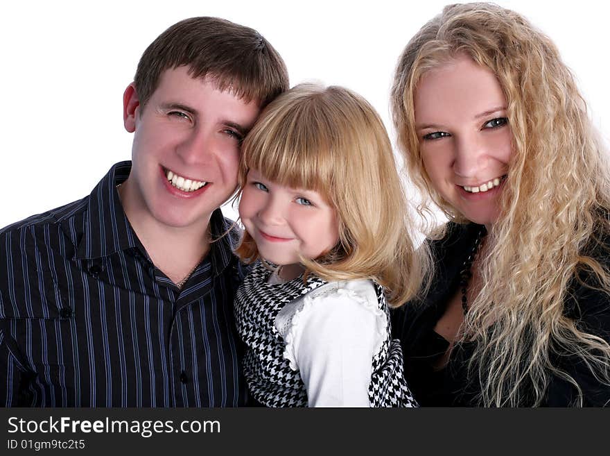 Young happy family with little girl