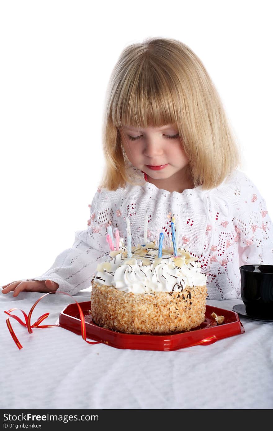 Girl With Birthday Cake