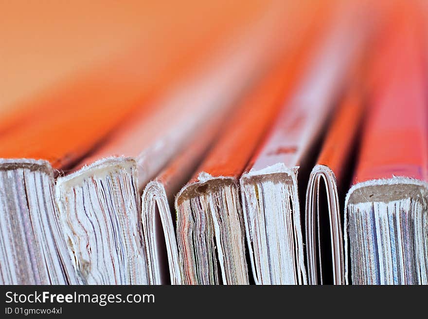 Magazines in orange. Excellent for background